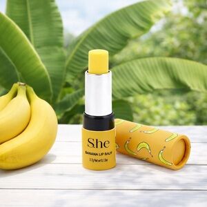 S.he Makeup Banana Moisturizing Buttery Vitamin E Infused Non-Greasy Lip Balm